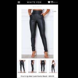 NWT! Size XS Fire it up wet look pants in black